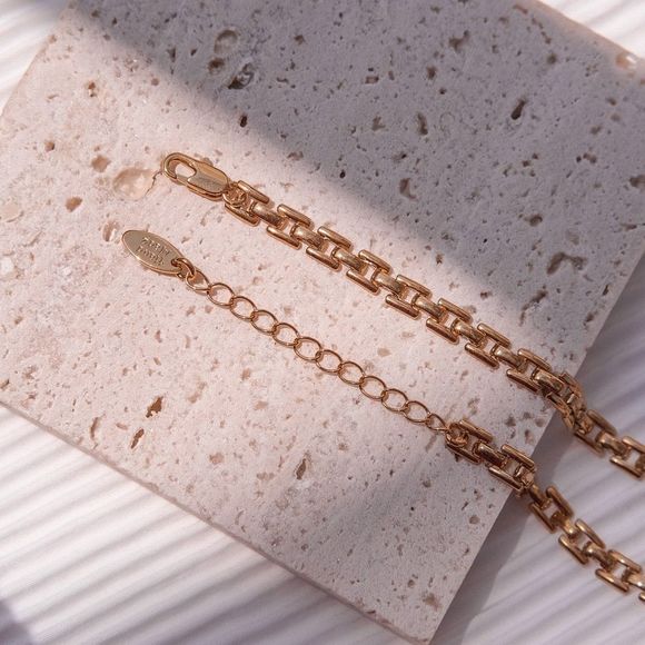 ✨18K Gold Plated Bold Pantheon Link Chain Necklace - Picture 3 of 14